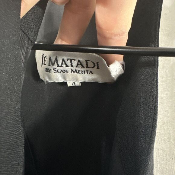 Je Matadi By Sean Mehta Black Embellished Formal Maxi Dress Sheer Womens Size 4 - Picture 3 of 12